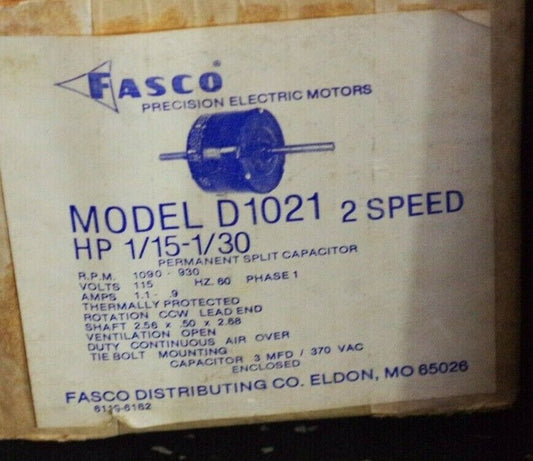 Fasco D1021 2 speed 1/15 1/30Hp 1090-930 RPM 115V 6119-6162 Motor HVAC