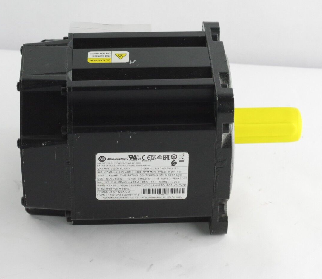 Allen Bradley MPL-B520K-SJ72AA SER A Servo Motor 3.5/4.7 KW/HP 4000RPM 460VAC