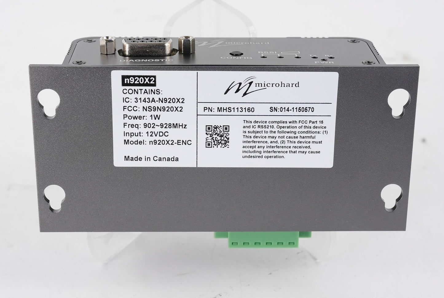 Microhard n920X2-ENC 900MHz Spectrum Modem MHS113160 - Without Original Box