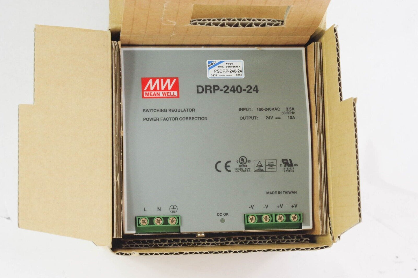 Mean Well DRP-240-24 Power Supply 100-240 V AC 24V Output