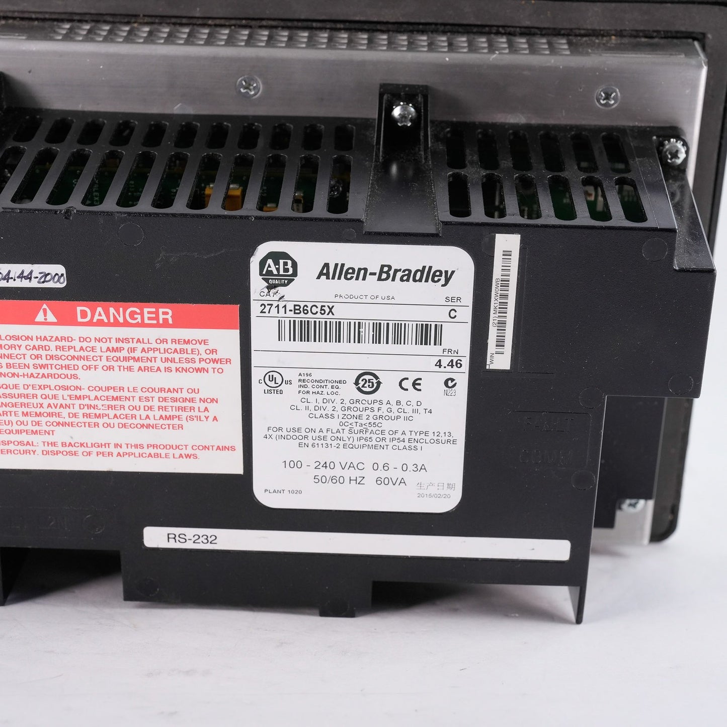 Allen Bradley 2711-B6C5 /C PanelView 600 HMI Display Terminal 2711-B6C5X