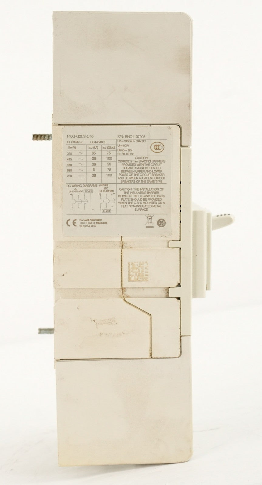 Allen Bradley 140G-G2C3-C40 Circuit Breaker 40A 3 Pole 140GG2C3C40