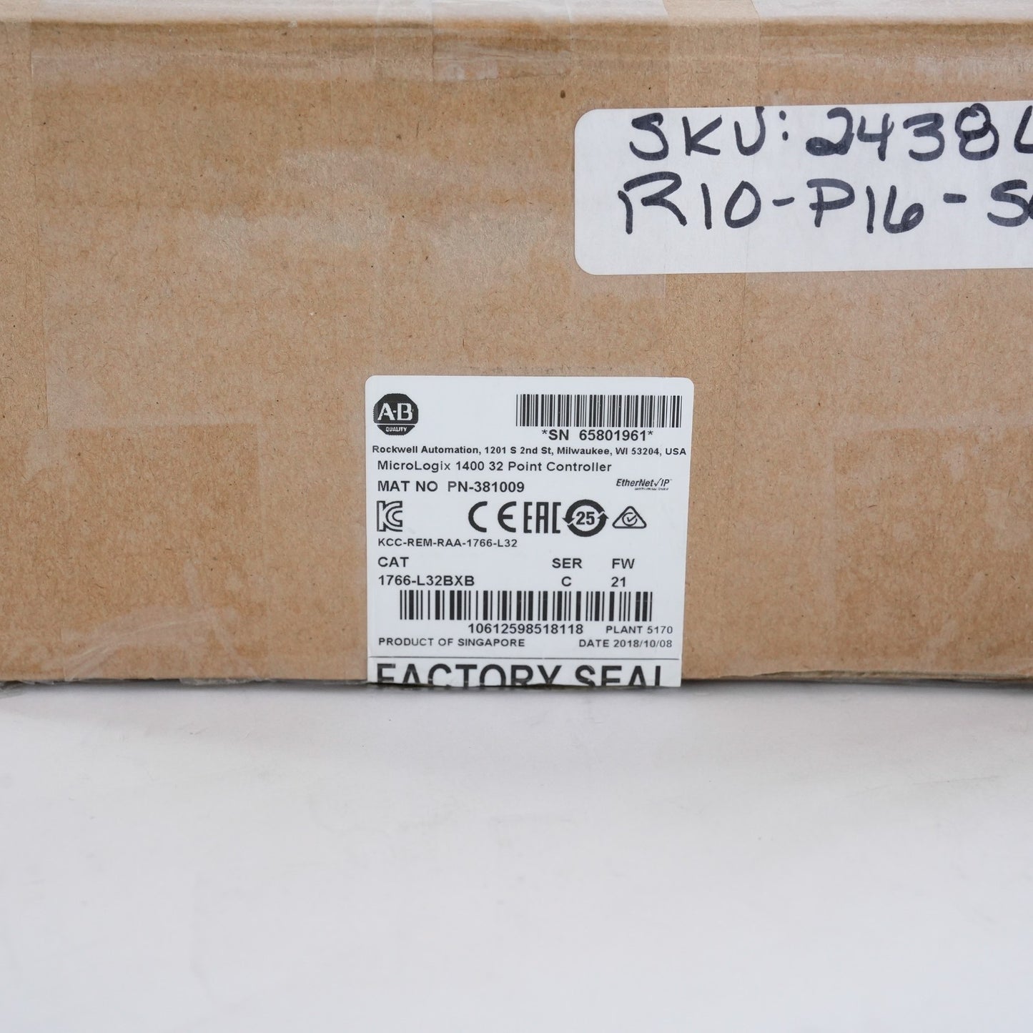 Allen Bradley 1766-L32BXB /C MicroLogix 1400 32-Pt Controller - Open Box