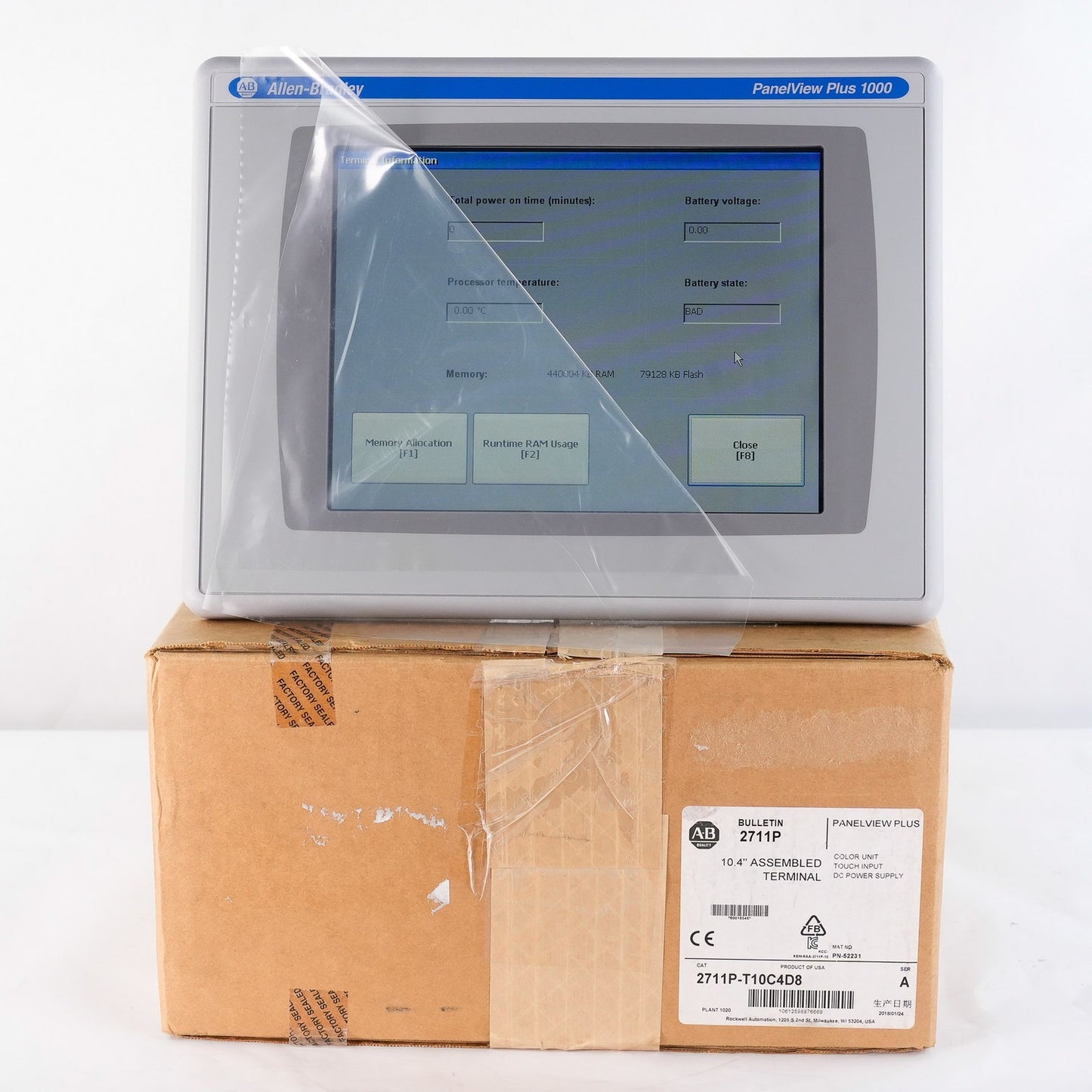 Allen Bradley 2711P-T10C4D8 /A PanelView Plus 1000 + RP8D/B - Open Box