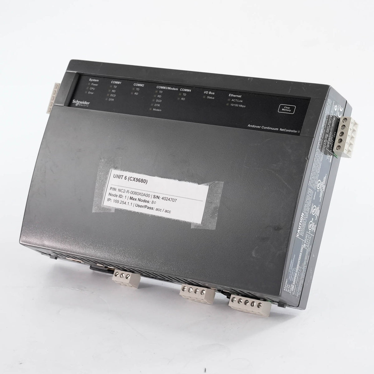 Andover NetController II CX9680 NC2-R-0080X0A00 8 Node Controller XDriver Alarms