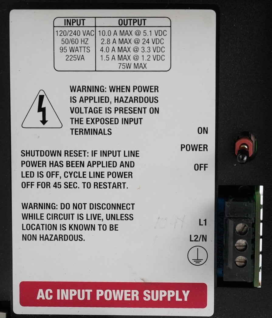 Allen Bradley 1756-PA72 /B ControlLogix AC Power Supply CAT. REV. F01