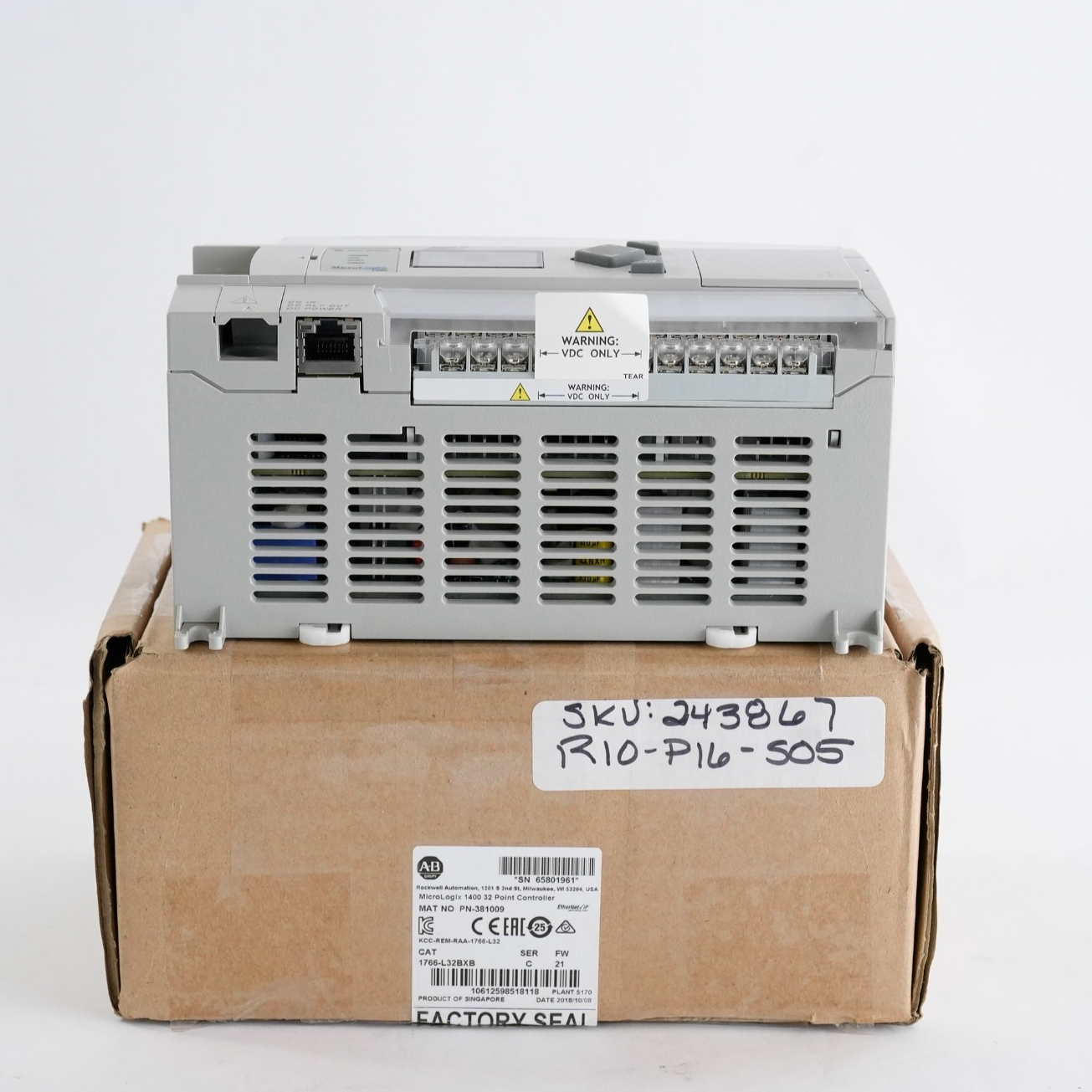 Allen Bradley 1766-L32BXB /C MicroLogix 1400 32-Pt Controller - Open Box