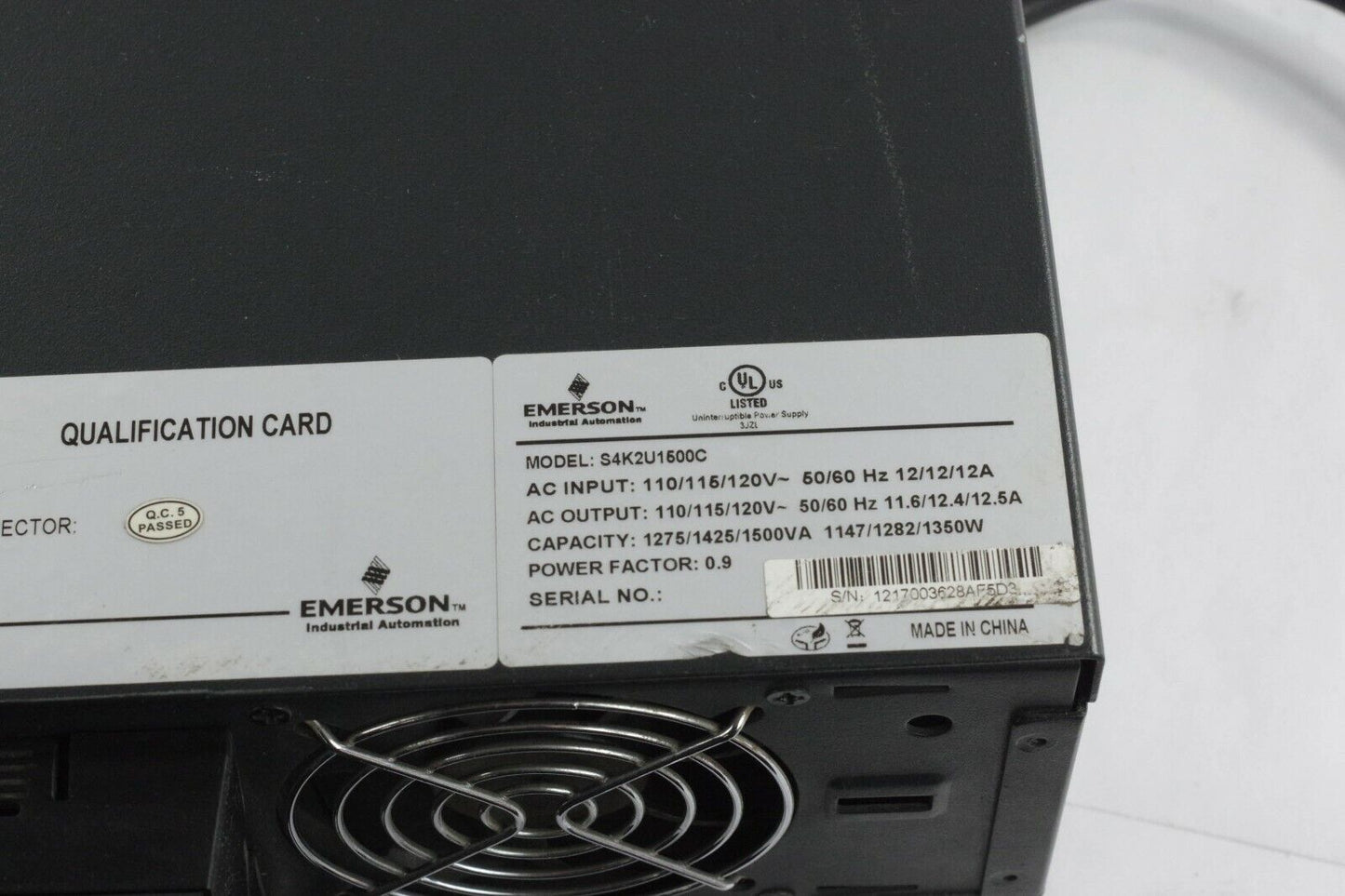 Emerson SolaHD S4K2U1500C UPS ON LINE 1500VA 120V 3G - No Batteries