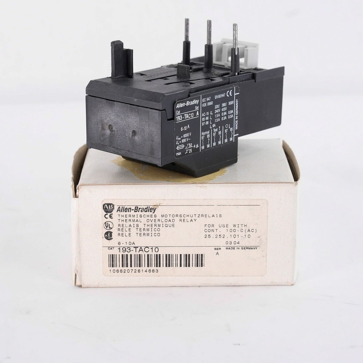 Allen Bradley 193-TAC10 /A Bimetallic Overload Relay 193TAC10 - Open Box