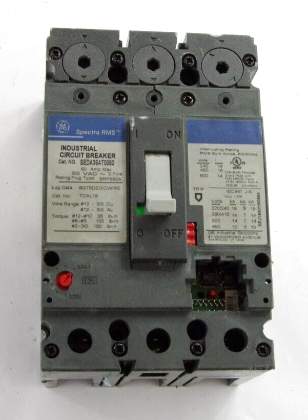 GE General Electric SEDA36AT0060 Spectra RMS Industrial Circuit Breaker 60 Amp