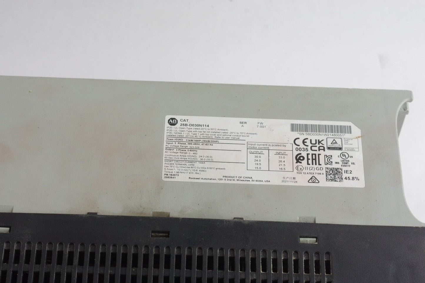 Allen Bradley 25B-D024N104 PowerFlex 525 11kW 15HP 3PH AC Drive - 3x For Parts