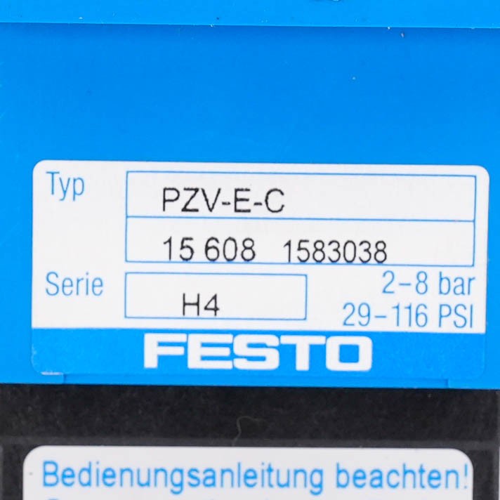 Festo PZV-E-C Pneumatic Logic Timer 0.5-10s 2-6 Bar 5300 PZVEC Time Delay Valve