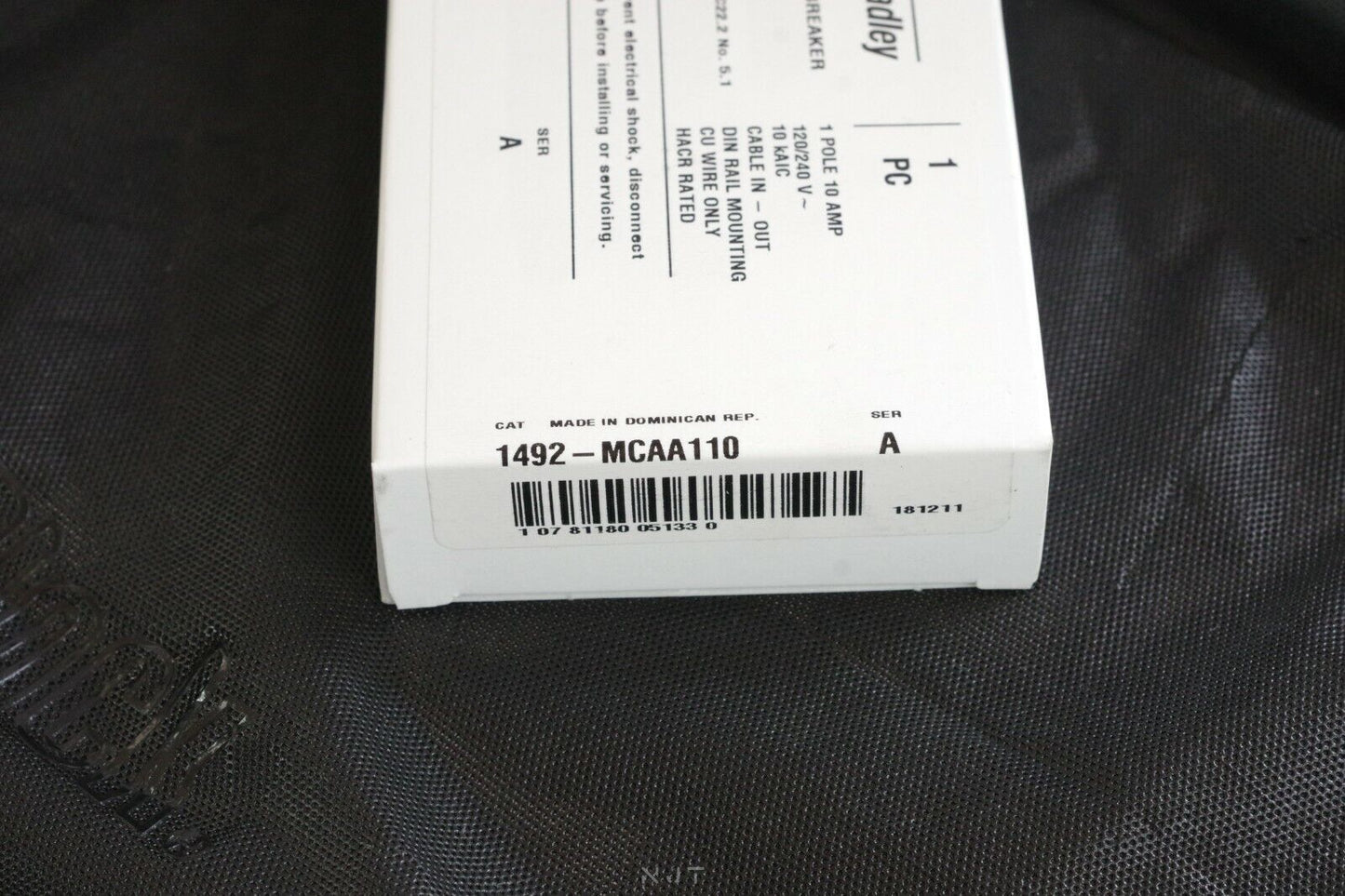 Allen Bradley 1492-MCAA110 Circuit Breaker 10A Series A 1 Pole