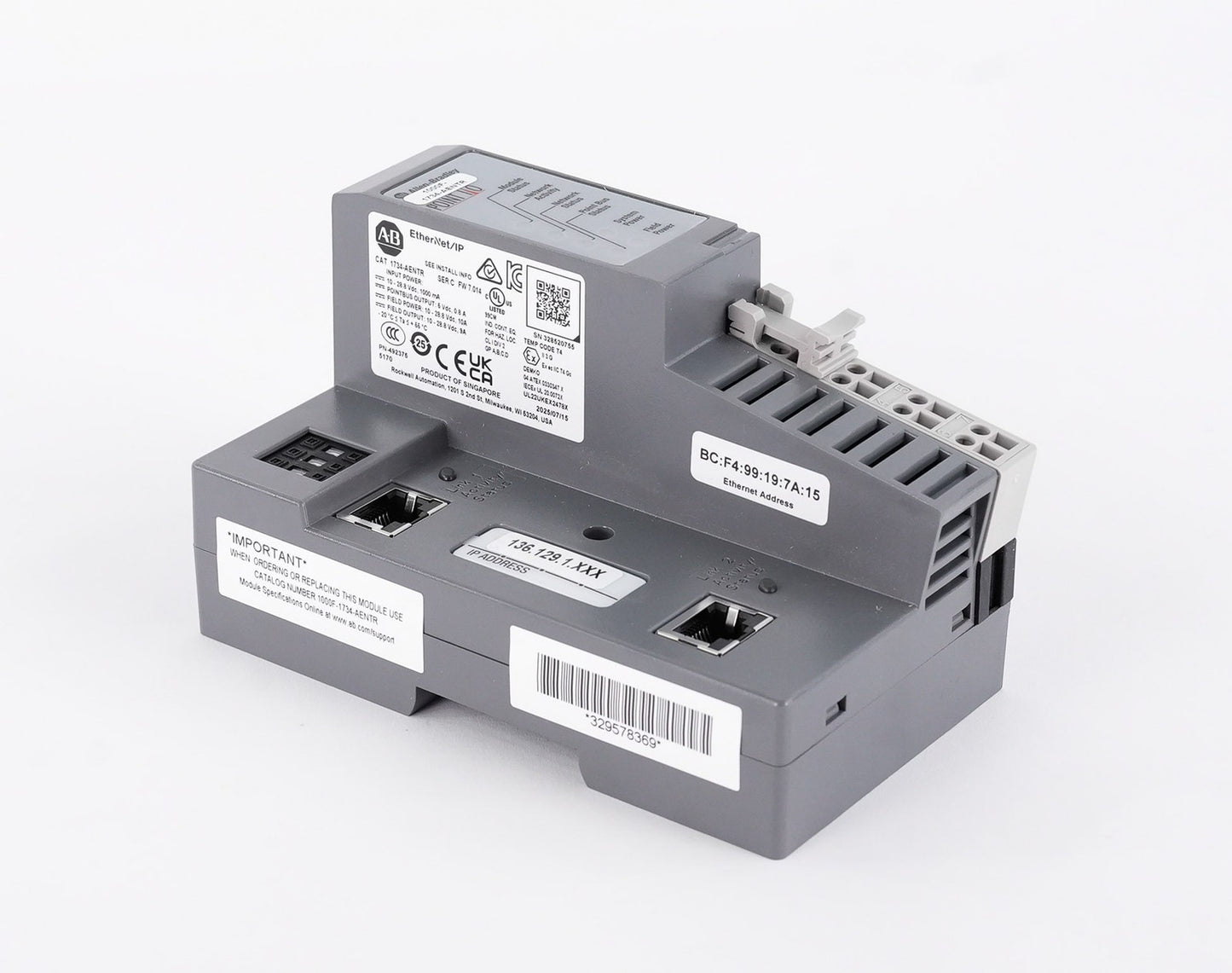 Allen Bradley 1734-AENTR /C Point I/O Ethernet Adapter 1734AENTR - Open Box