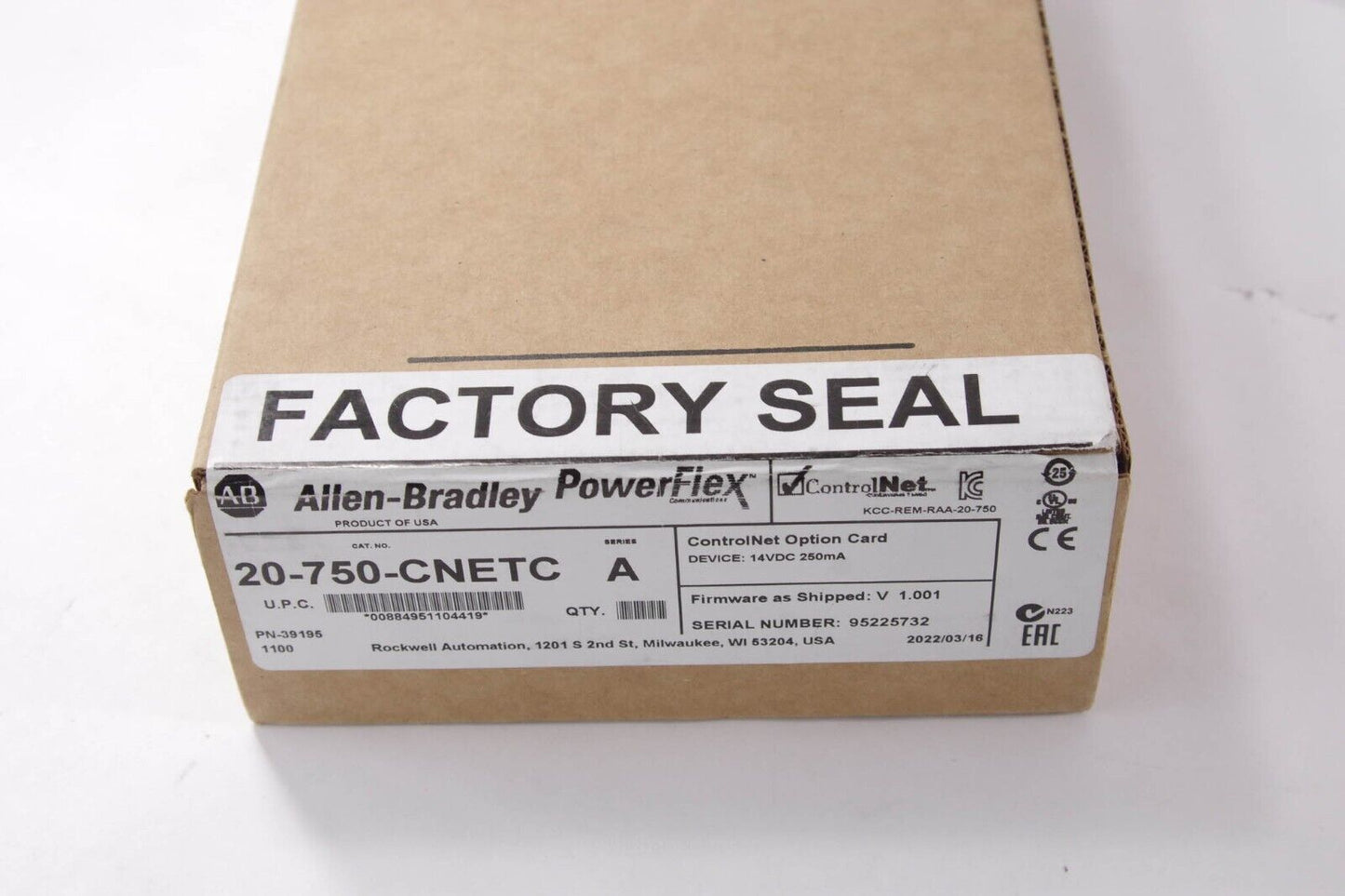 2022 ALLEN BRADLEY 20-750-CNETC Ser A - Sealed Surplus