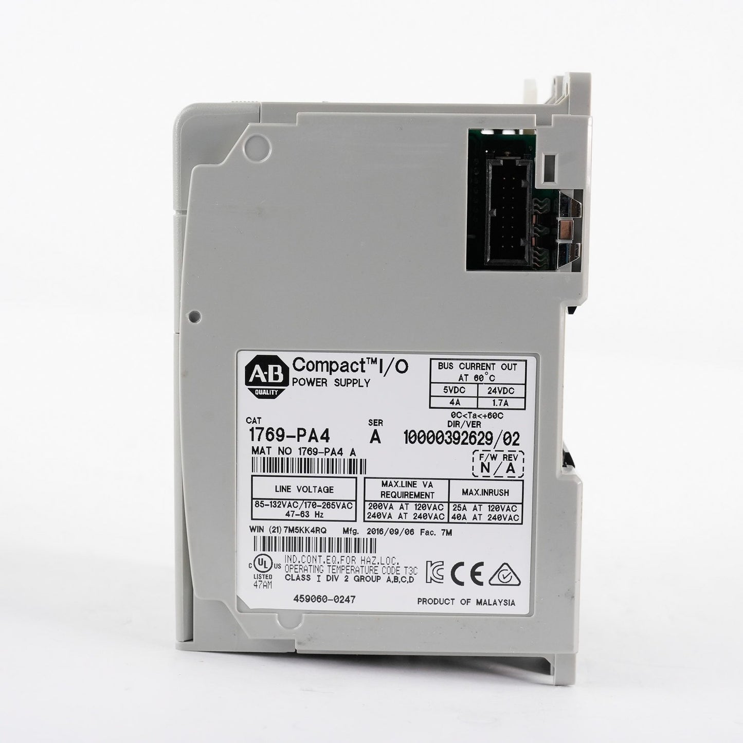 Allen Bradley 1769-PA4 /A CompactLogix Power Supply 120/240 VAC 1769PA4
