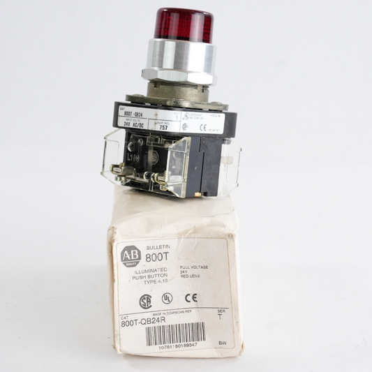 Allen Bradley 800T-QB24R /T Red Illuminated Pushbutton 800TQB24 - Open Box
