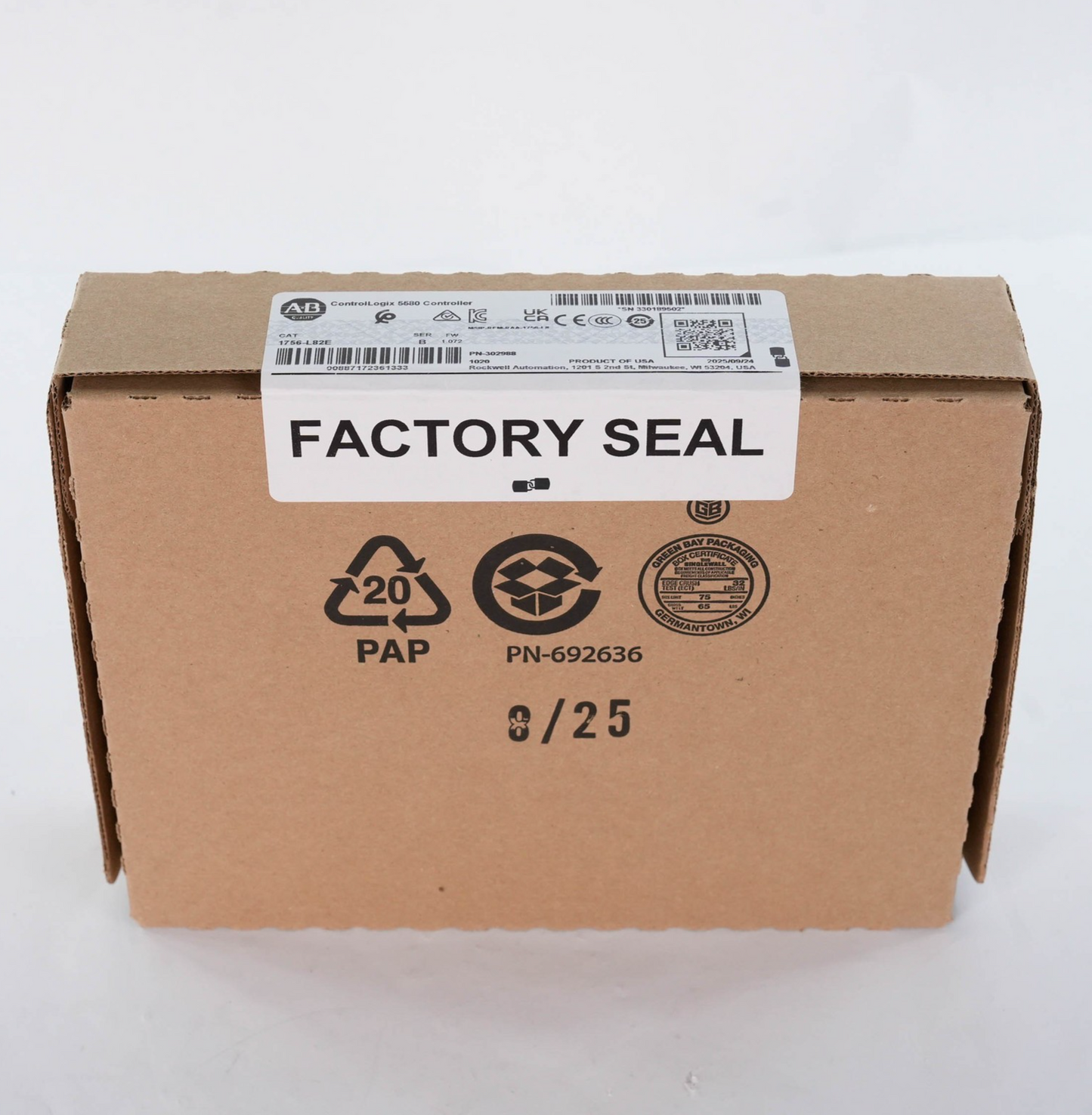 Allen Bradley 1756-L82E ControlLogix 5580 Controller 5MB Memory 1756L82E 2025