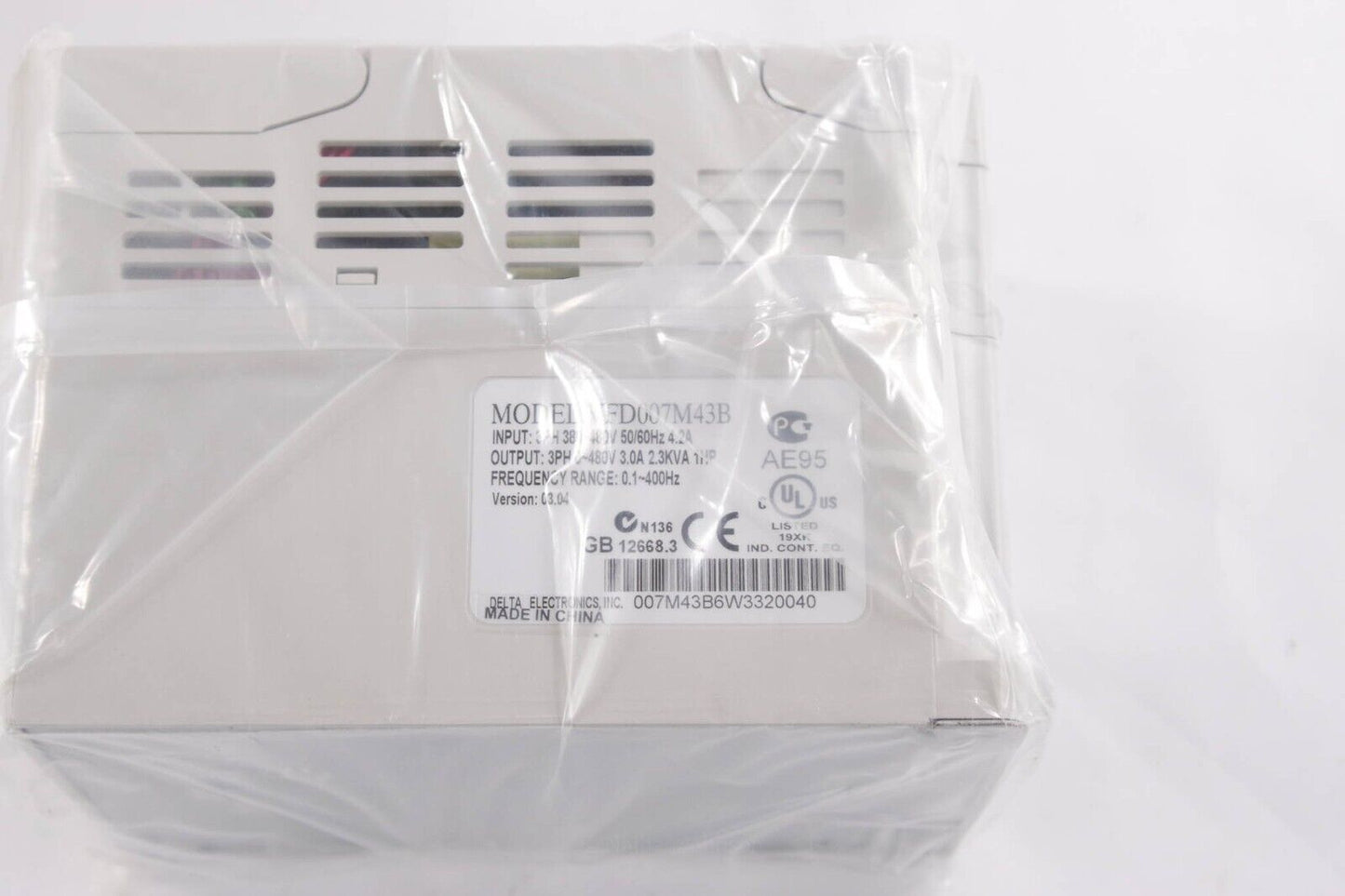 Delta VFD007M43B 380-480VAC AC Drive 1hp - Open Box