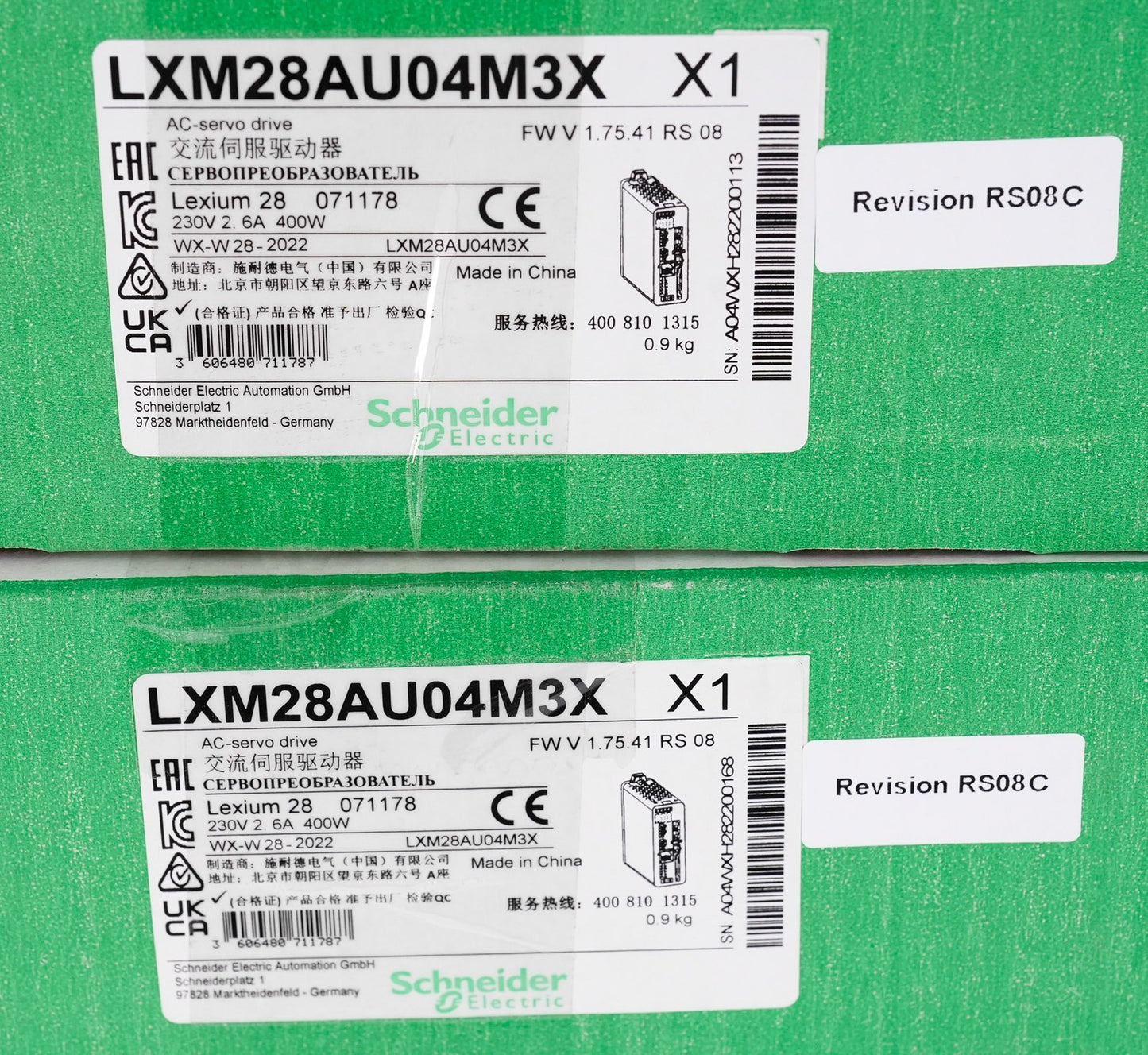 Schneider Electric LXM28AU04M3X Lexium 28 Servo Drive 400W 230V - Open Box