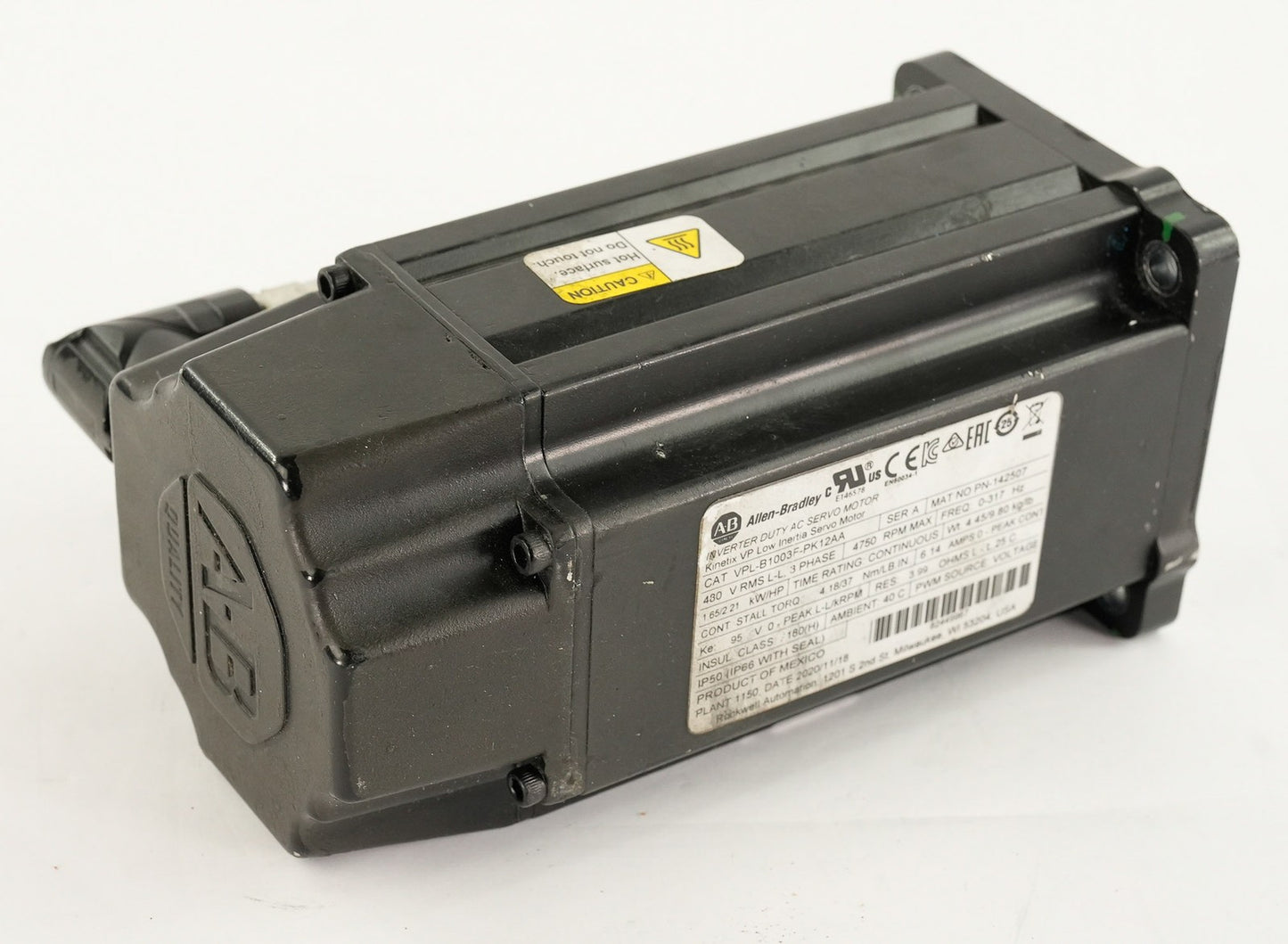 Allen Bradley VPL-B1003F-PK12AA /A Inverter Duty AC Servo Motor 480V 3-Phase
