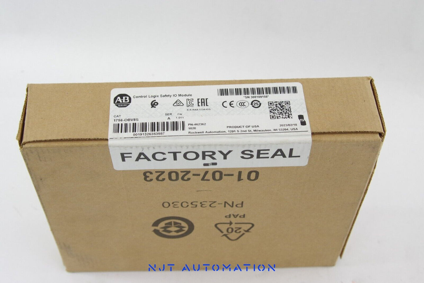 2023 Allen Bradley 1756-OBV8S /A ControlLogix 8Ch Safety Output - Sealed Surplus