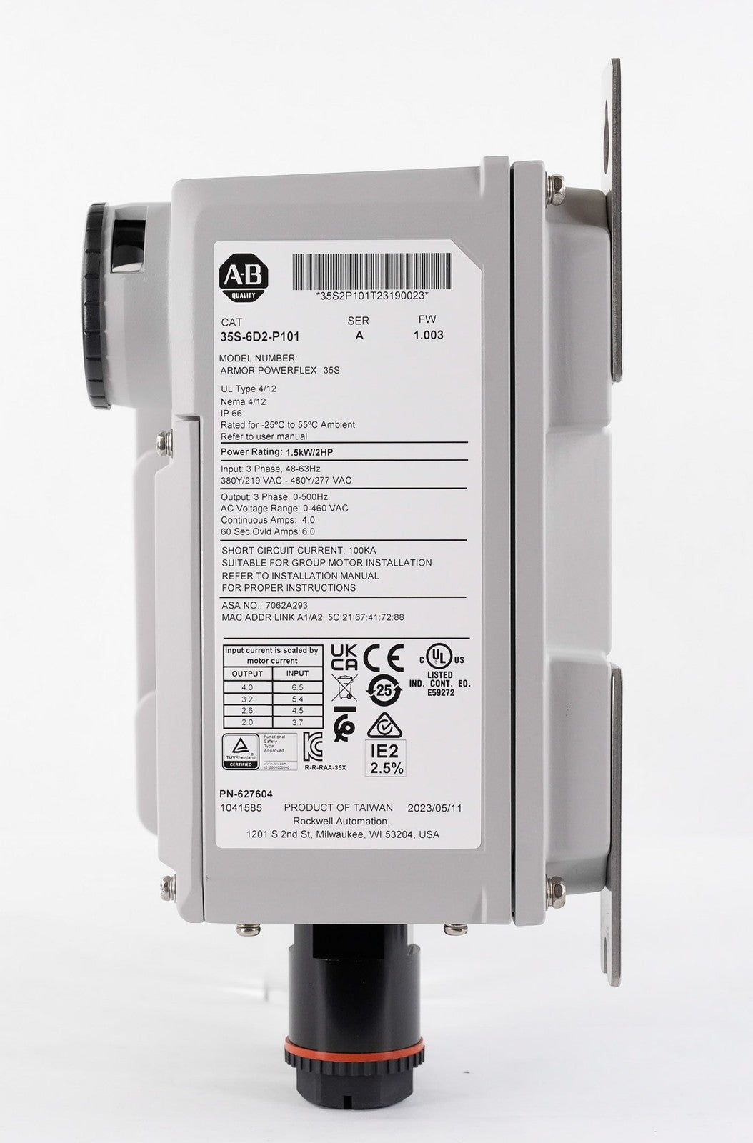 Allen Bradley 35S-6D2-P101 /A Amor Powerflex 35S 35S6D2P101