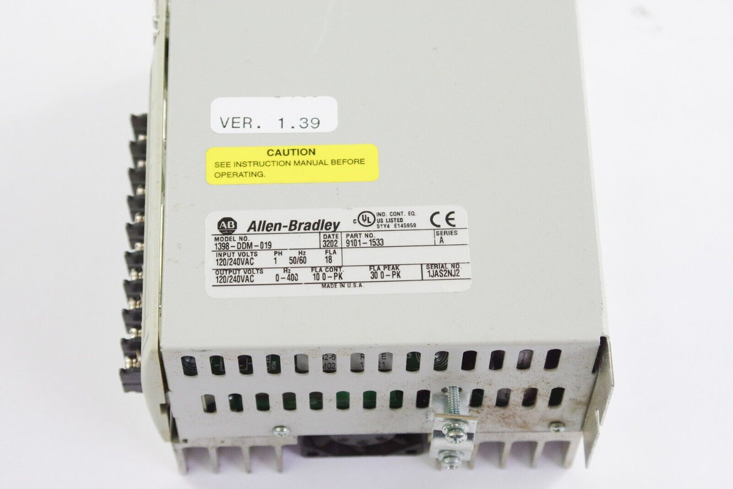 Allen Bradley 1398-DDM-019 / 1398DDM019 Ser A Ultra Series - For Parts or Repair