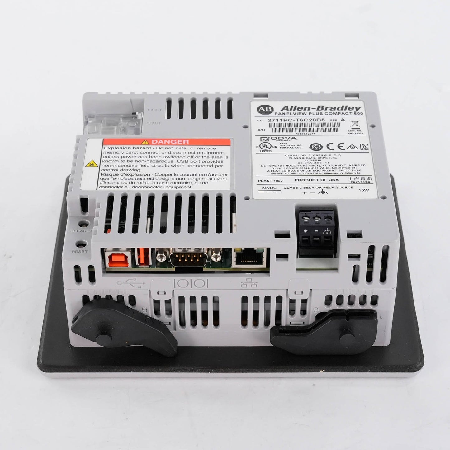 Allen Bradley 2711PC-T6C20D8 Ser A PanelView Plus 6 Compact 600 Touch 24VDC