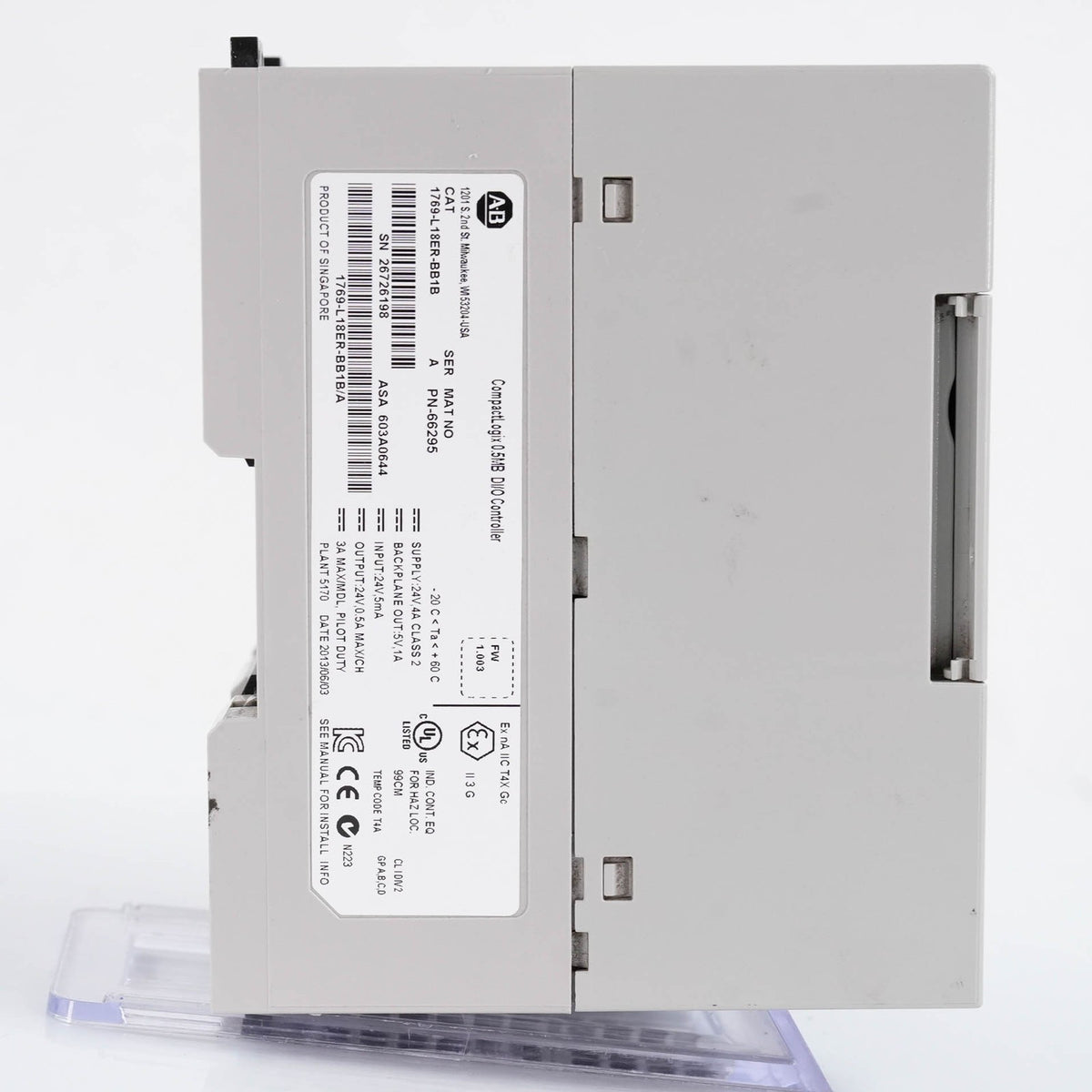 Allen Bradley 1769-L18ER-BB1B Ser A CompactLogix 5370 L1 Controller 24VDC