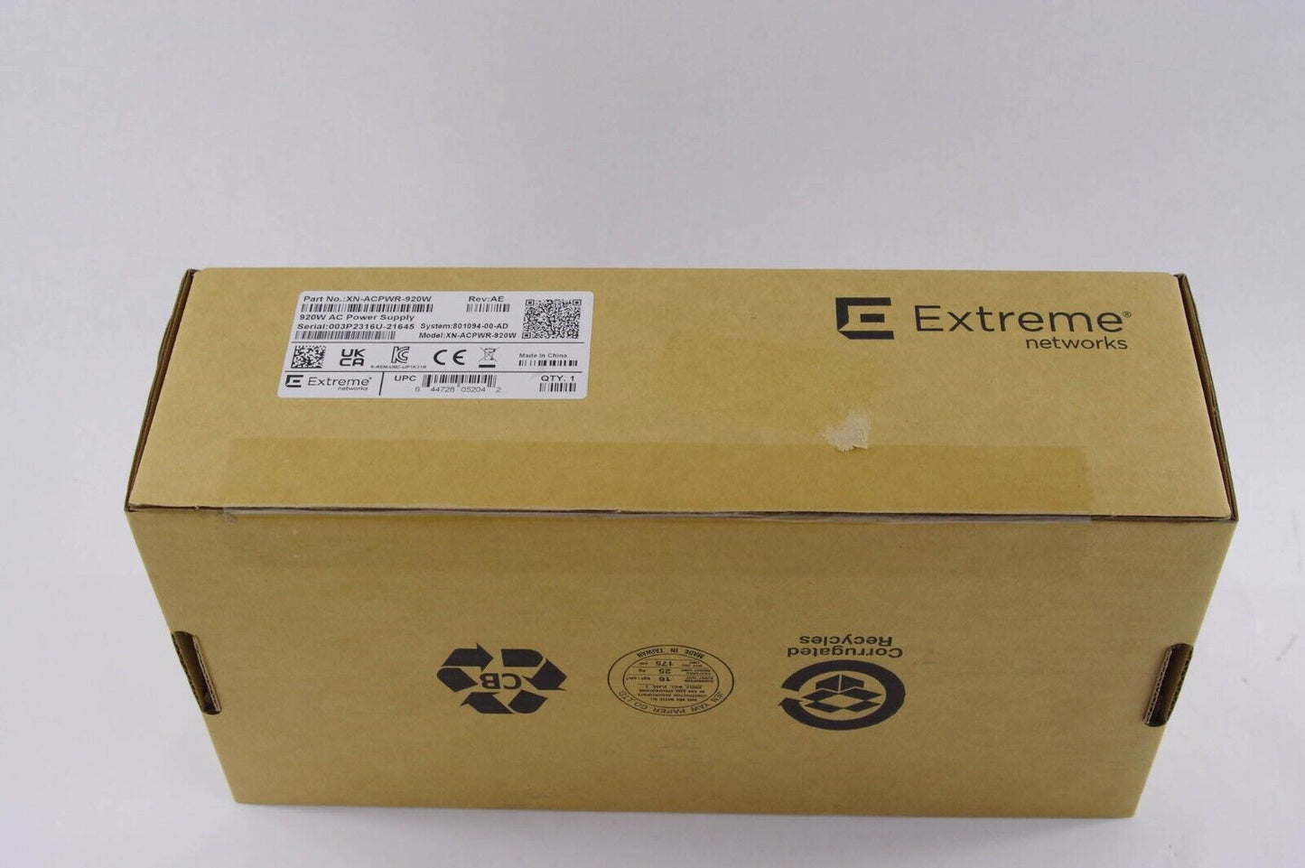 Extreme Networks XN-ACPWR-920W AC Power Supply 920W