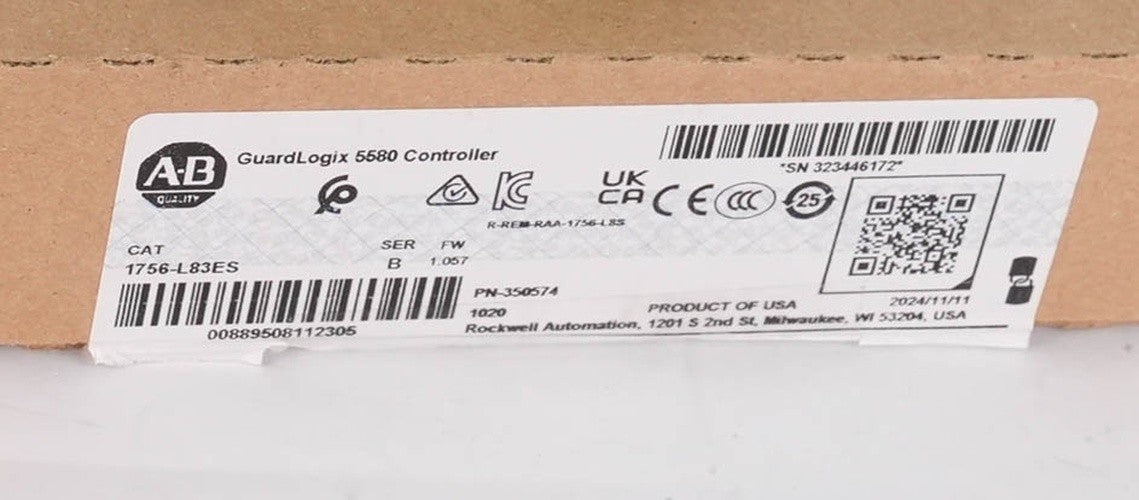 Allen Bradley 1756-L83ES Ser B GuardLogix 5580 Safety Controller(retake pictures