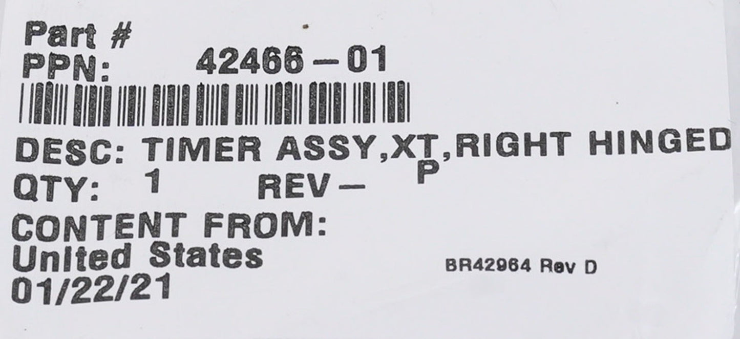 Fleck 42466-01 Right Hinged XT Timer Assembly 4246601 - Open Packaging