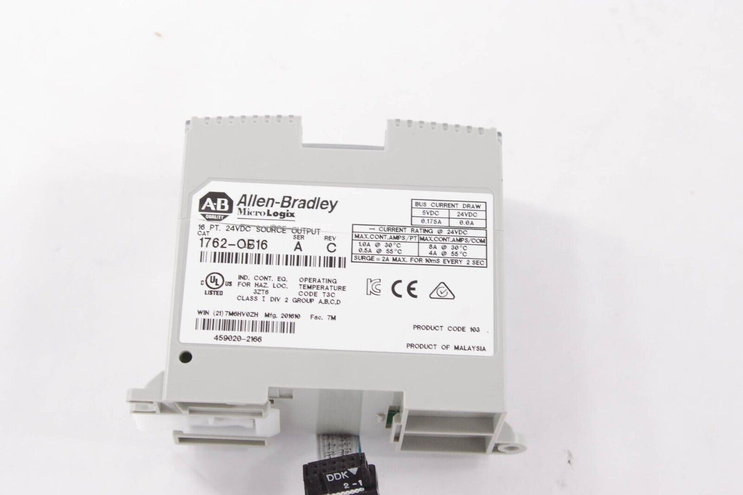 Allen Bradley 1762-OB16 Ser. A Rev. C Micrologix Output Module