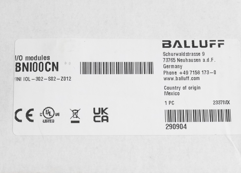 Balluff BNI00CN IO-Link Sensor/Actuator Hub BNI IOL-302-S02-Z012