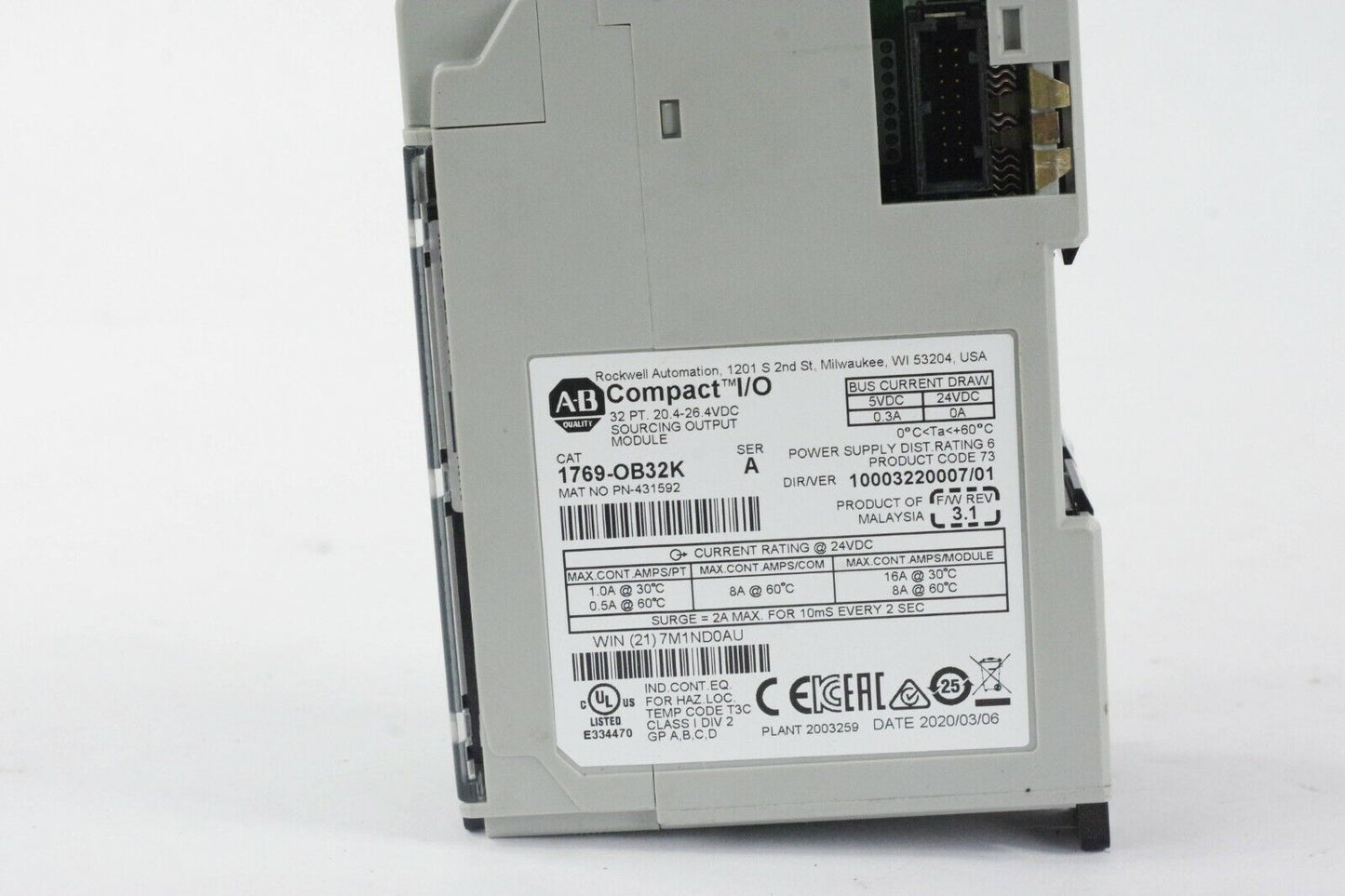 Allen Bradley 1769-OB32K Ser A Output Module Compact I/O