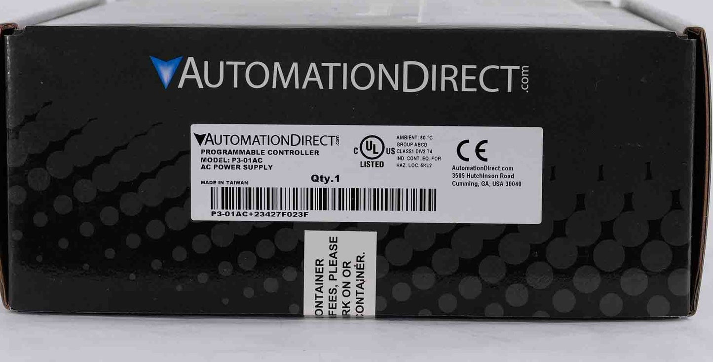 AutomationDirect Productivity3000 P3-01AC PLC Power Supply P301AC - New Surplus