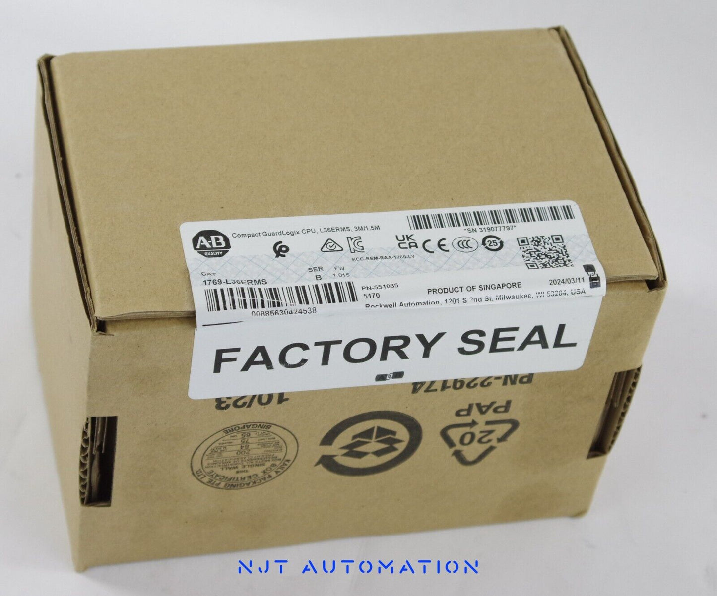 2024 Allen Bradley 1769-L36ERMS /B Compact GaurdLogix CPU Ser B - Sealed Surplus