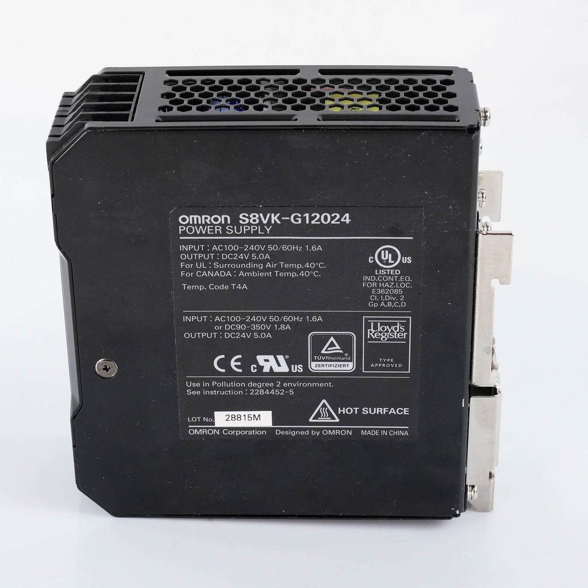 Omron S8VK-G12024 Power Supply 24VDC 5A 120W 100-240VAC DIN Rail S8VKG12024