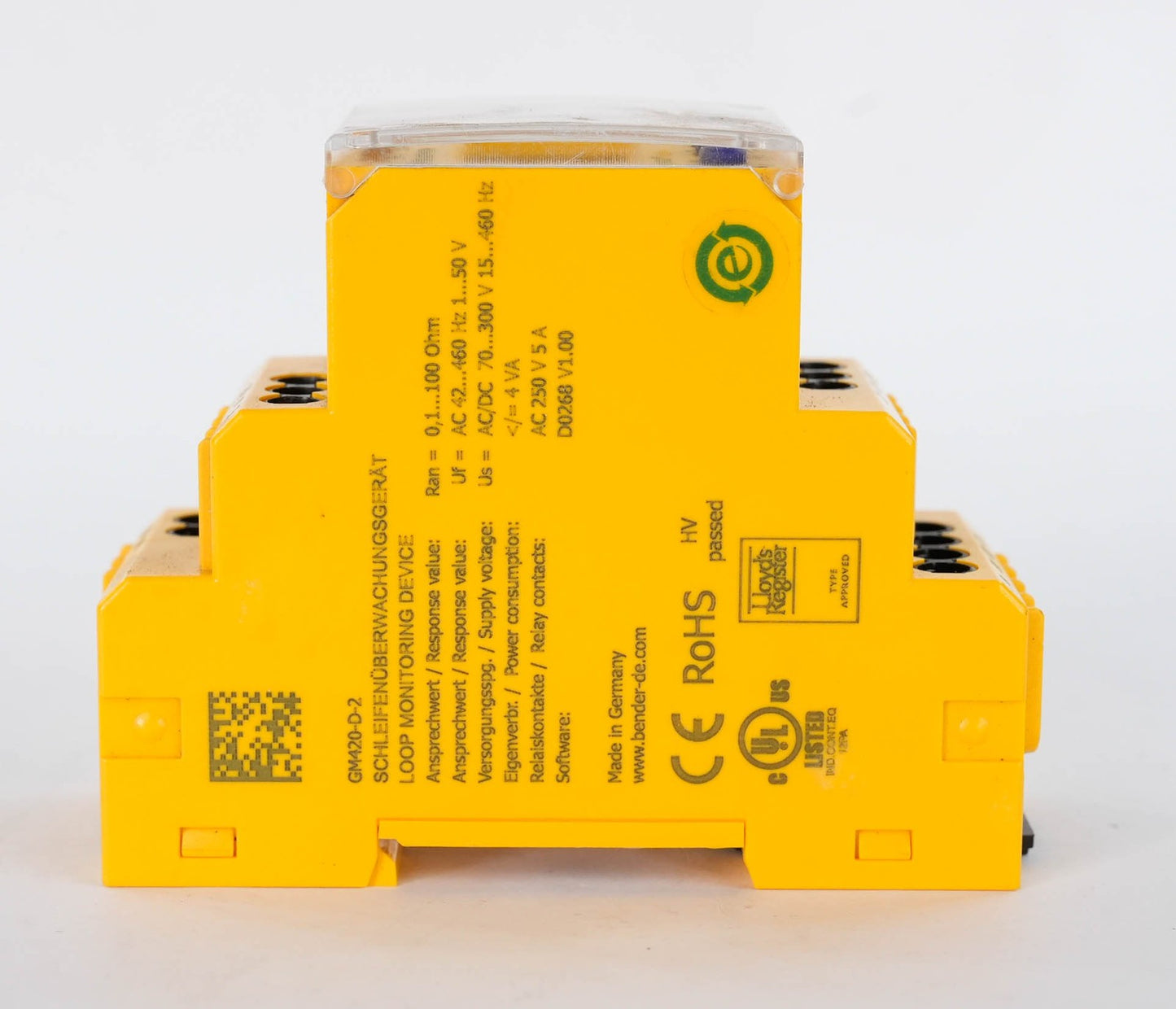Bender GM420-D-2 Ground Monitor AC/DC 0-100V 15-400Hz GM420D2 Voltage Relay