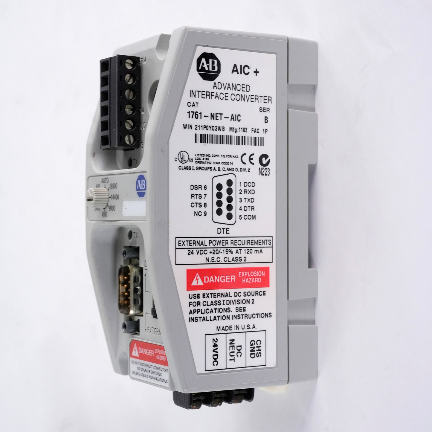 Allen Bradley 1761-NET-AIC /B MicroLogix Advanced Interface Converter 1761NETAIC