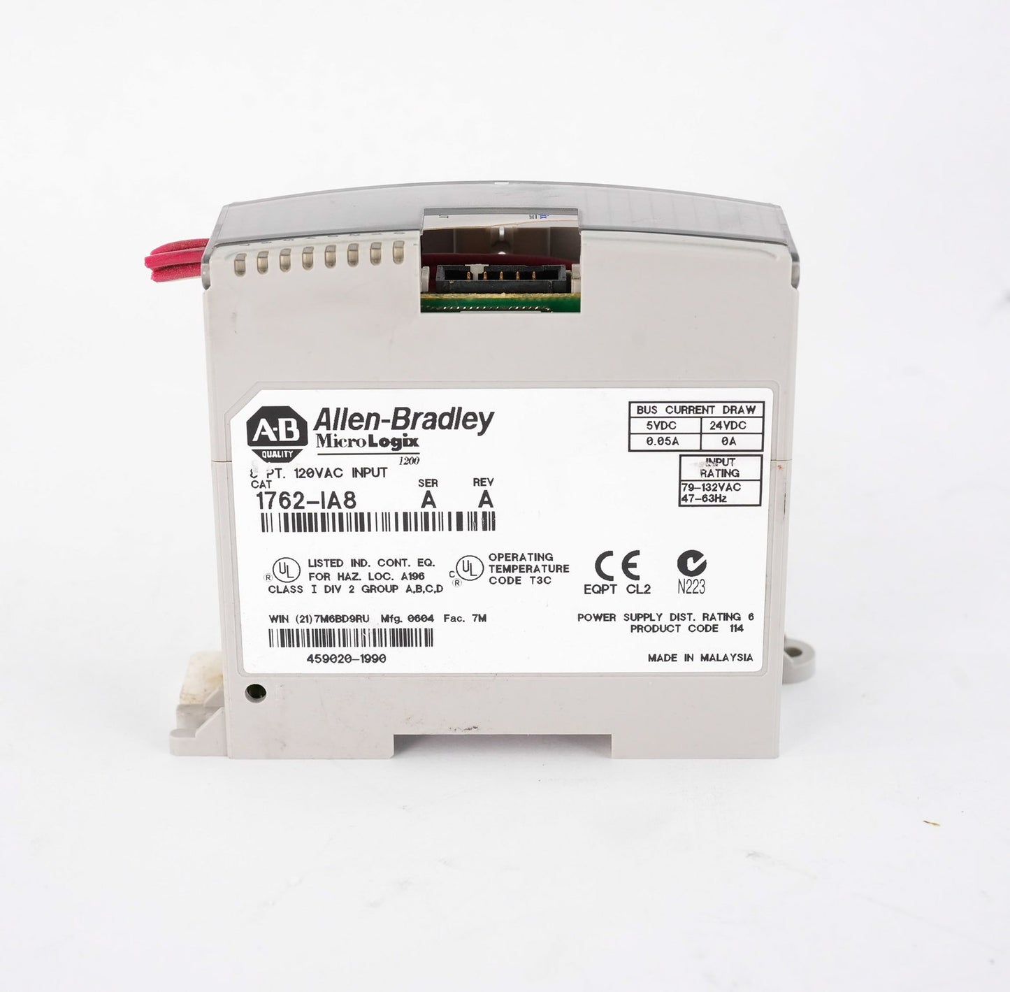 Allen Bradley 1762-IA8 /A MicroLogix 8-Point 120V Digital Input Module 1762IA8