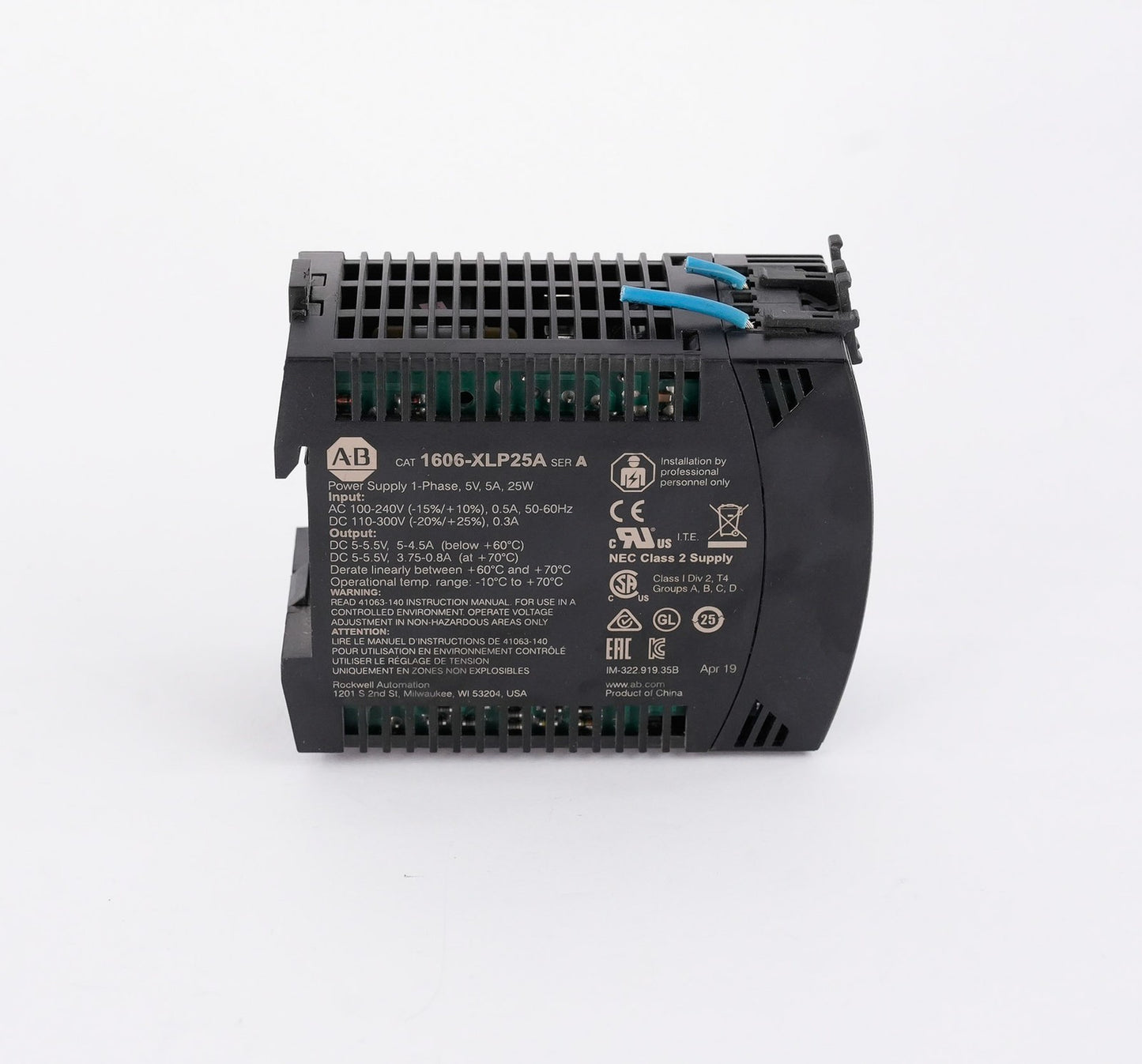 Allen Bradley 1606-XLP25A /A Power Supply 5V 25W 5A 100-240V 1606XLP25A