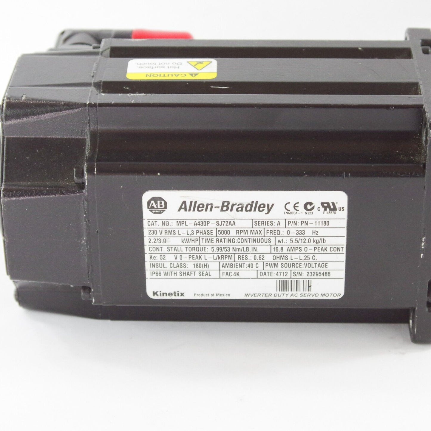 Allen Bradley MPL-A430P-SJ72AA Series A Kinetix Servo Motor