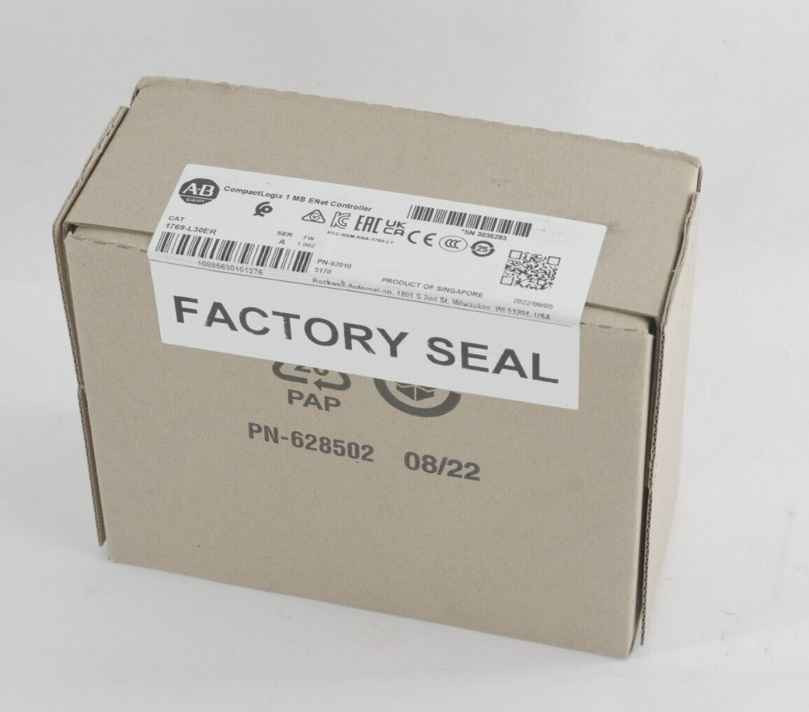 2022 Allen Bradley 1769-L30ER SER A CompactLogix ENet Controller Sealed Surplus