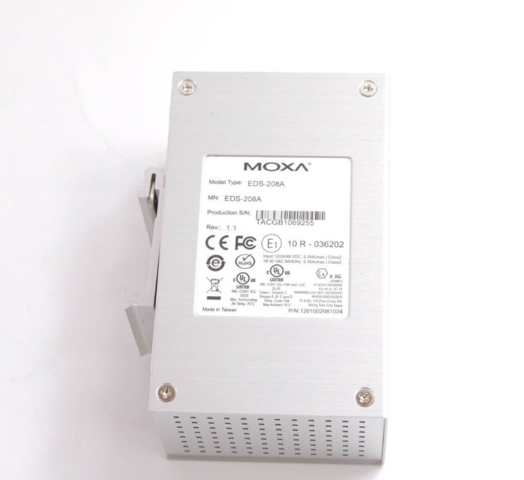 MOXA EDS-208A / EDS208A REV. 1.1 8-Port 10/100 Industrial Ethernet Switch