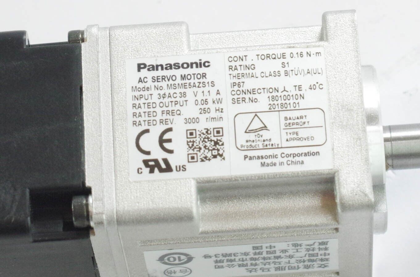 Panasonic MSME5AZS1S AC Servo Motor - New Without Box