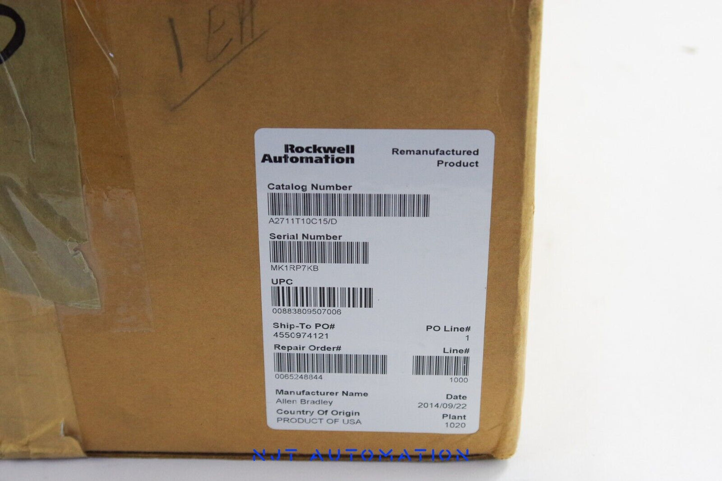 Allen Bradley 2711-T10C15 /D Ser D PanelView 1000 - AB Remanufactured 2014