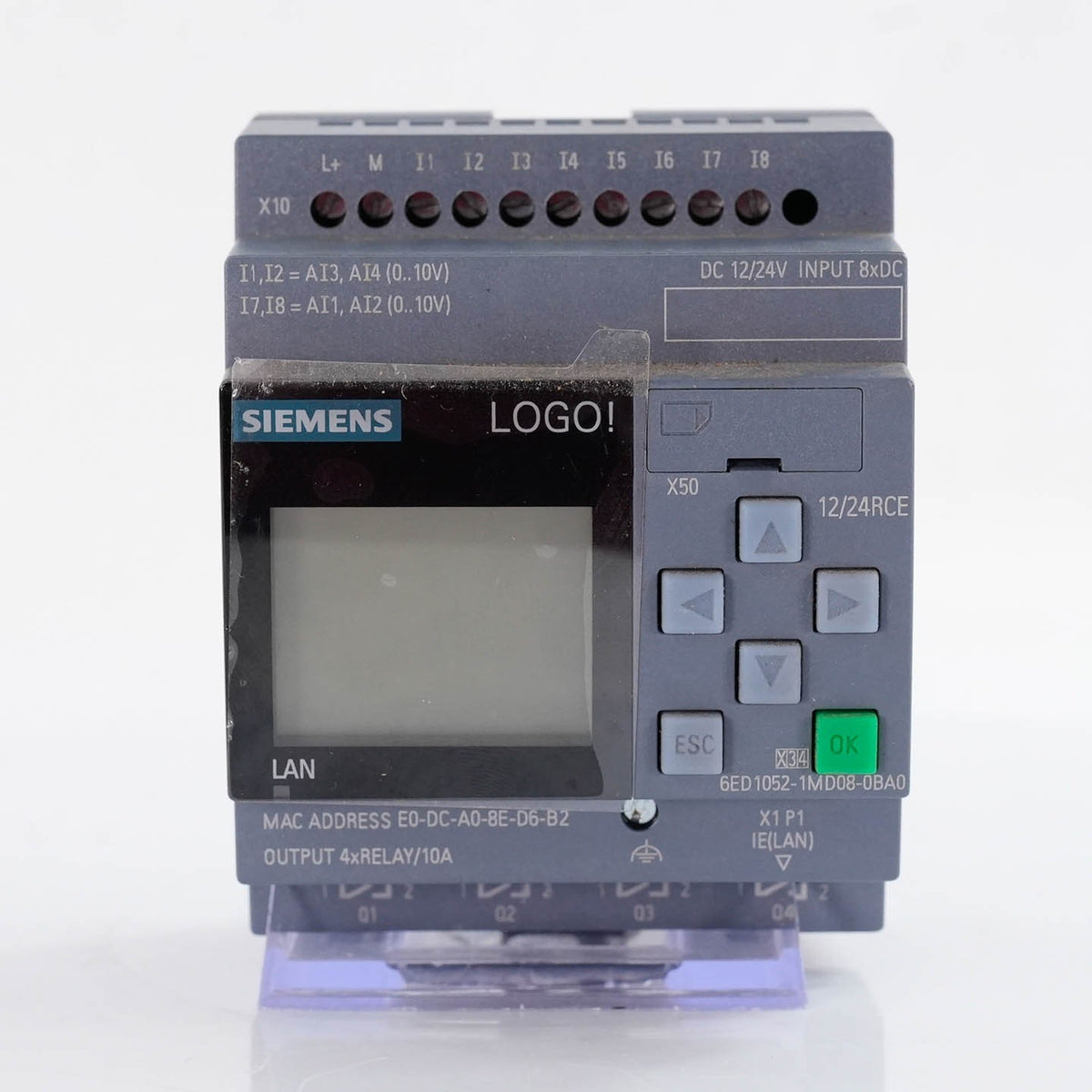 Siemens LOGO! 12/24RCE PLC Logic Module 6ED1052-1MD08-0BA1 12/24VDC 8DI 4DO Rela