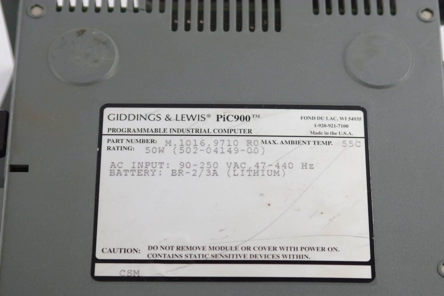 GIDDINGS LEWIS PiC900 M.1016.9710 R0 / M10169710R0 Industrial Computer